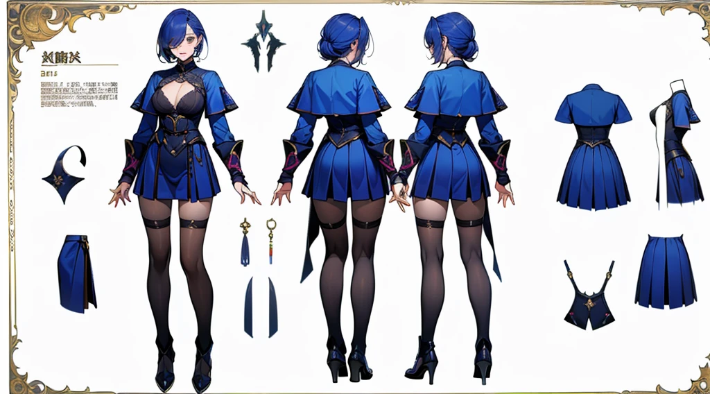 1 female swordsman,Wear armor robes,high-heels,Raise your sword,concept-art,full bodyesbian,The front of the same character, Side, back,(tmasterpiece:1.2),(best qualtiy:1.3),standing on your feet