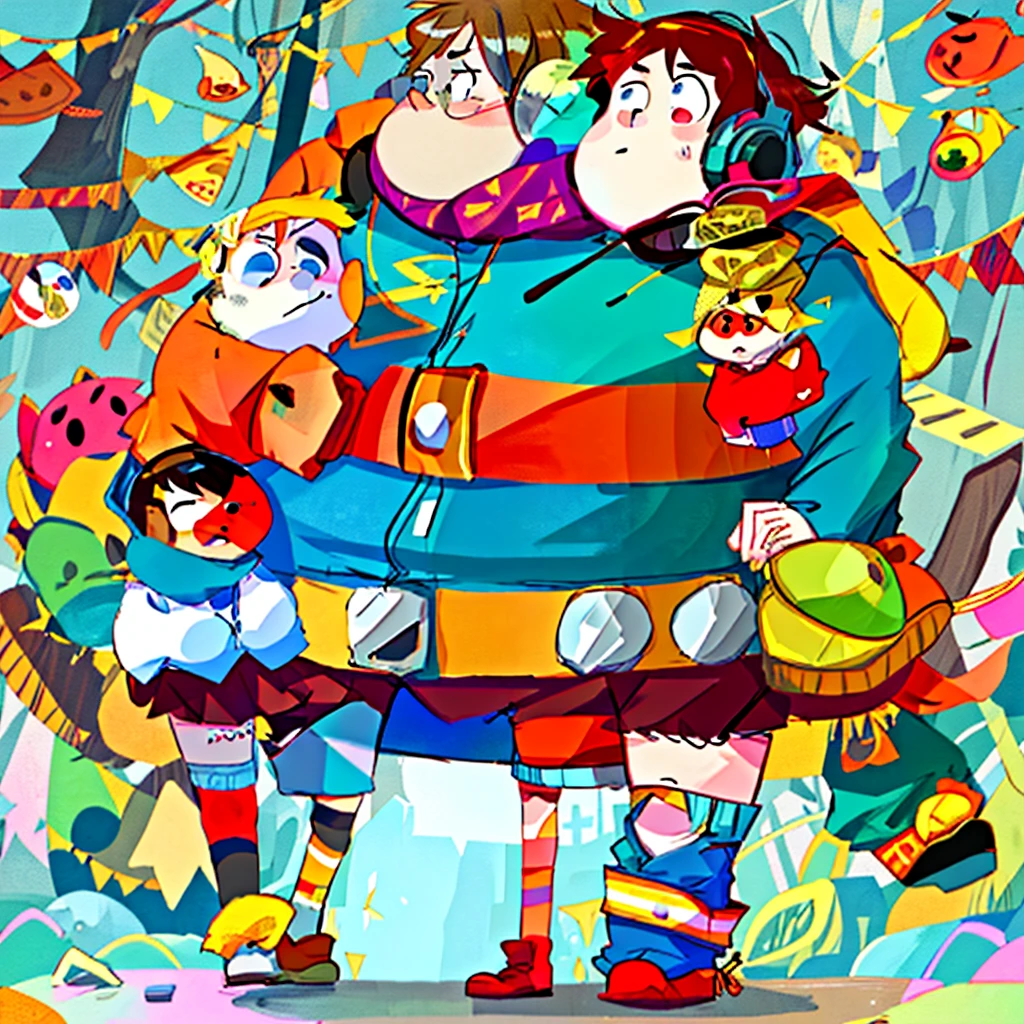 A masterpiece eric cartman with headphones, fatness