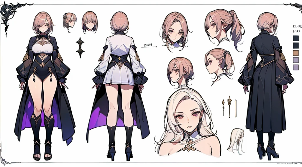 Female original character reference sheet adoptable,