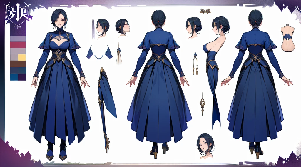 Female original character reference sheet adoptable,