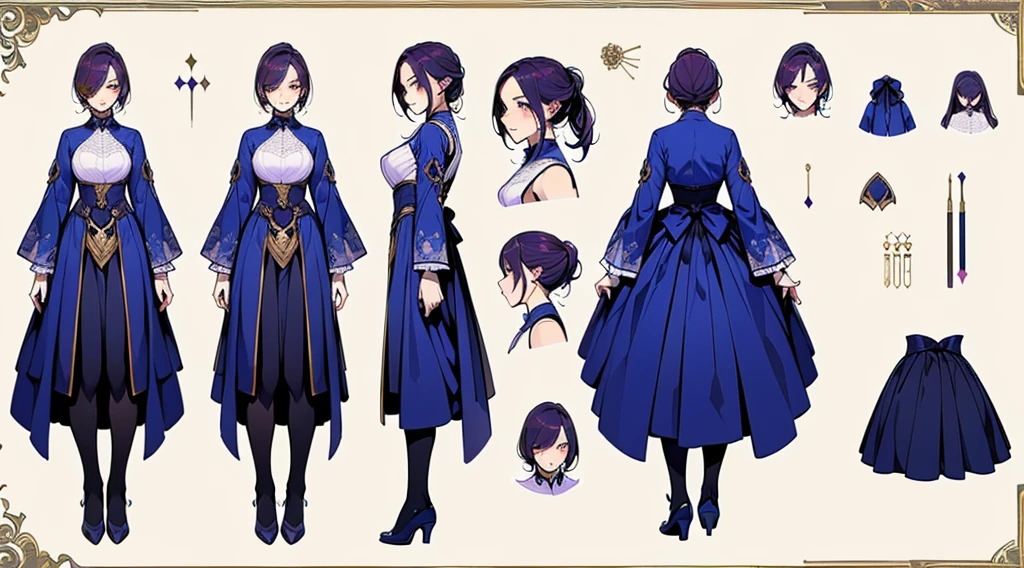Female original character reference sheet adoptable,