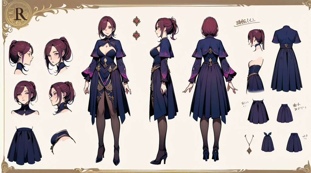 Female original character reference sheet adoptable,