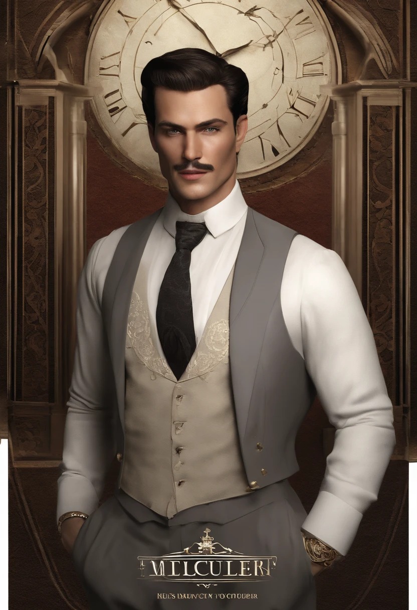 A crumbling map of unknown origins and cryptic symbols, spread out on a dusty table in a dimly lit room.,Various games in the Dark Pictures Anthology,
The Curator is an impeccably dressed man with an air of sophistication and mystery. He stands tall, his posture upright and commanding. His features are sharp and defined, adding to his enigmatic presence.

His face is pale, almost porcelain-like, accentuating his piercing blue eyes. His eyes hold a depth of knowledge and a hint of mischief, seeming to see beyond the physical realm. They are framed by thin, well-groomed eyebrows that arch slightly, giving him an inquisitive and analytical look.

The Curator's hair is slicked back, revealing a touch of gray amidst the darker strands. It is meticulously styled, each strand in place, suggesting a meticulous attention to detail. Despite the touch of gray, his hair retains a sense of vitality, emphasizing his timeless nature.

He wears a neatly trimmed mustache that matches the color of his hair. The mustache adds a touch of refinement to his overall appearance, enhancing his sophistication and charm.

The Curator's attire exudes elegance and style. He is dressed in a tailored suit, the fabric smooth and rich. The suit jacket fits him perfectly, accentuating his slim physique. The color of the suit can vary, but it is often seen in shades of dark gray or black, adding to his mysterious aura.

The Curator accessorizes his outfit with a few carefully selected items. He wears a pocket watch attached to a chain, which dangles from his vest or jacket pocket. The watch is intricate and ornate, a symbol of his connection to time and the unfolding events. He also sports a vibrant red pocket square, a pop of color that contrasts with the rest of his attire, drawing attention to his persona.

Overall, the Curator's appearance is one of refined elegance and calculated attention to detail. His pale complexion, sharp features, and stylish attire contribute to his enigmatic presence, making him a captivating and memorable character in the Dark Pictures Anthology.