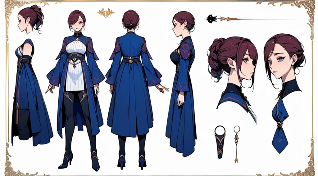 Female original character reference sheet adoptable,