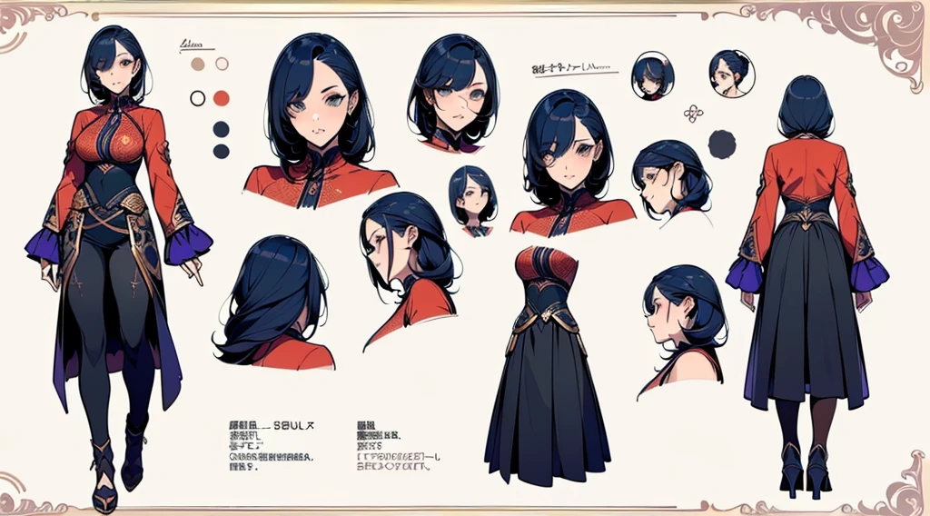 Female original character reference sheet adoptable,