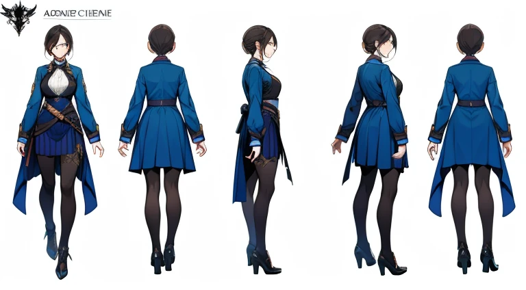 Female original character action reference sheet adoptable,