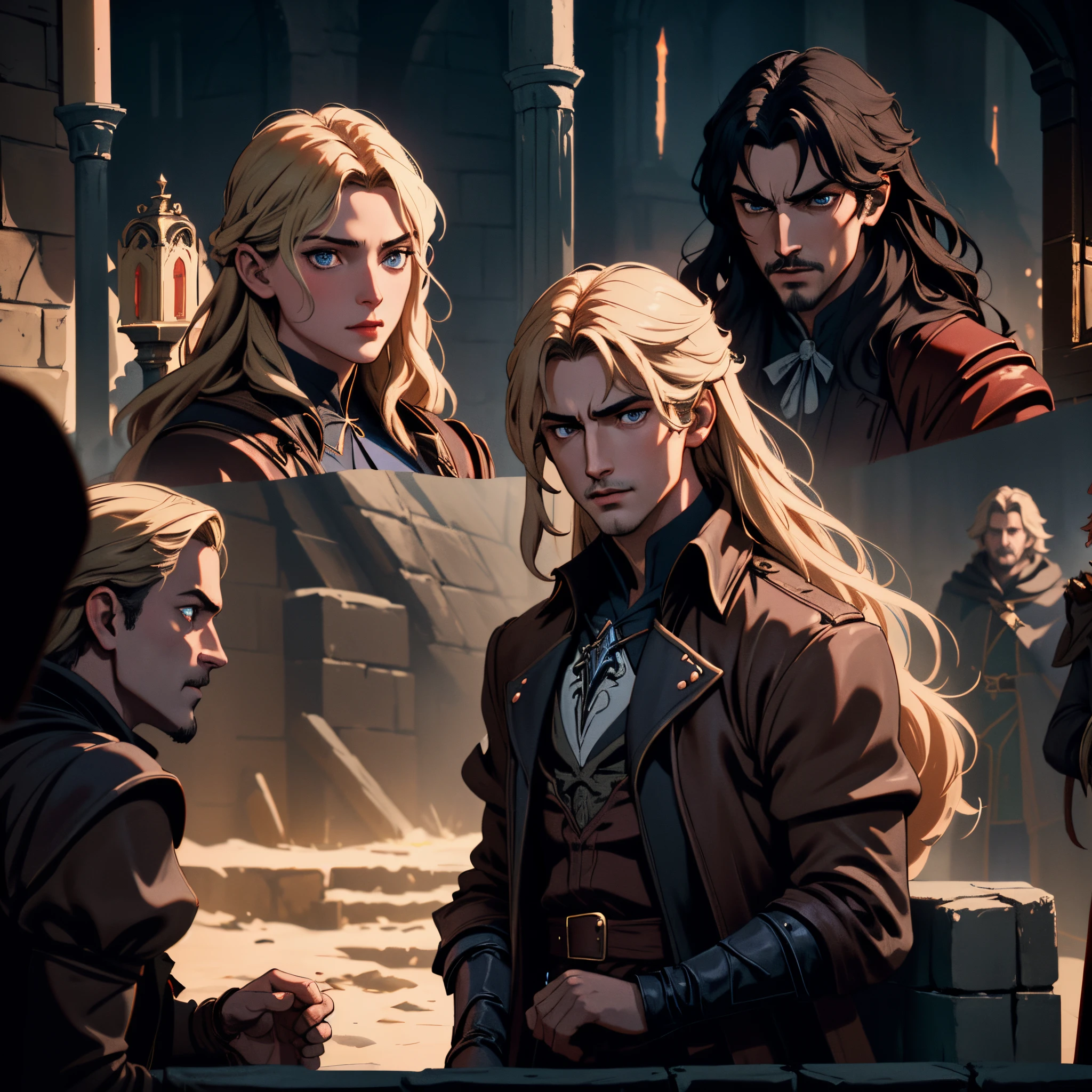 Castlevania Seigneur de l'ombre hyper réaliste super détaillé scènes cinématique des démons dans le feu ardent super détaillé cinématique scènes guerre very detailed faces expressions
