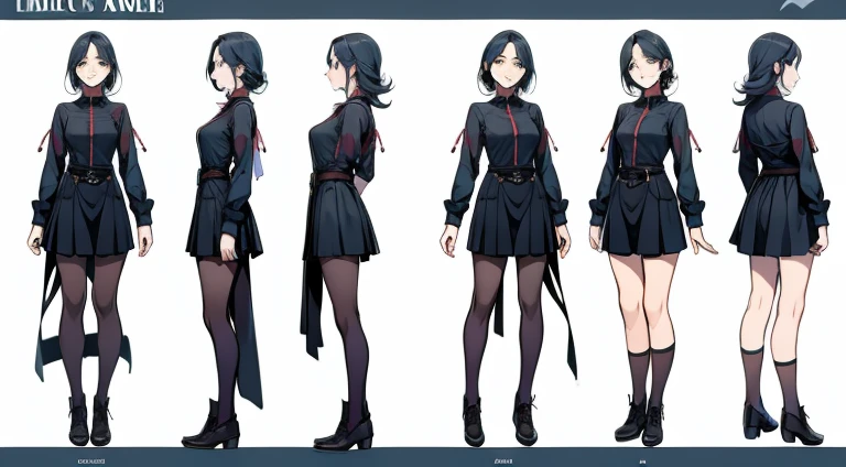 Female original character action reference sheet adoptable,