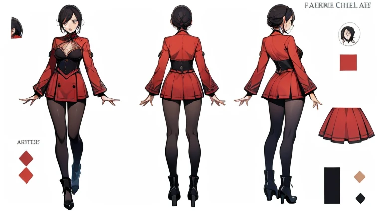 (GENERAL:0), highres, masterpiece, 1girl, solo, standing,
(VIEWS:0), charturnerv2:0.5, full body character turnaround of 1lady,
Multiple views of the same character in the same outfit, <lora:mw_charturn3:0.2>, (simple background, white background:1.3), multiple views, side view, back view, front view,
<lora:Two-dimensional:.2>
Multi-view, rear view, concept art, character painting, two-dimensional culture,
<lora:Triple view:0.2>
<lora:noline:.25>
<lora:CSCharTurn_v3:.38>
1girl,  black footwear,
<lora:spiderverse_style_offset:.1>
<lora:botw_style_offset:.1>
<lora:cyberpunk_edgerunners_offset:.1>
<lora:arcane_offset:.1>
<lora:clothTurn_v1:.5>
short hair, 
flipped hair,
wavy hair,
dark blue hair,
Broad-shouldered,
Irish,
Ivory Skin,
grey eyes,
Balmain white double-breasted blazer
(red  
Victorian  theme character design:1.1),