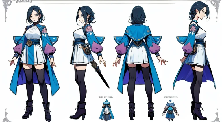 Female original character action reference sheet adoptable,