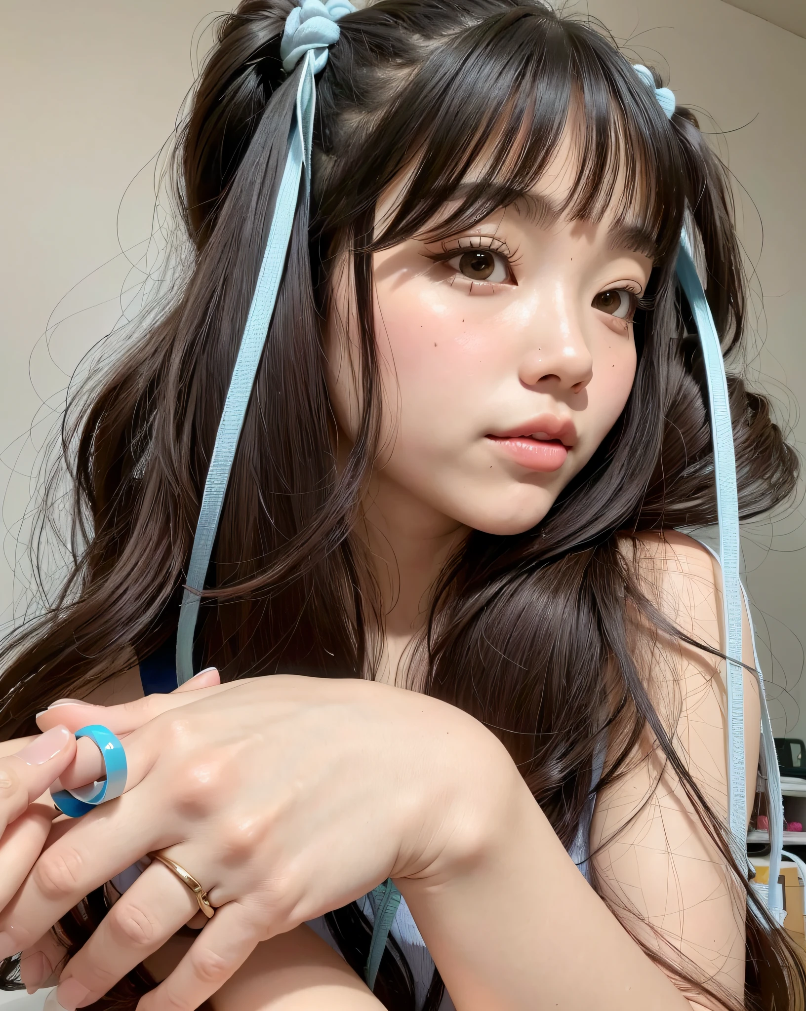 Photo quality,Masterpiece,Realistic,(15 year old cute Japanese girl:1.9),(Overall, young,Detailed young face,whole body:1.9),(Very embarrassed look:1.9),(Thin legs,whole body:1.9),((Wear cute clothes:1.9)),(Spread your legs to show your inner thighs),((Straight Hair:1.9)),((Inner thigh visible:1.9)),((Dkroopy eyes:1.9)),((Body type of a 15 year old girl,Small Tits:1.9)),(Cute hairstyle:1.9),((Skinny Legs)),Very pale skin,Show your forehead,Detailed body,Detailed hands,No makeup