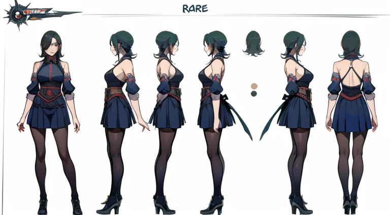 Female original character action reference sheet adoptable,