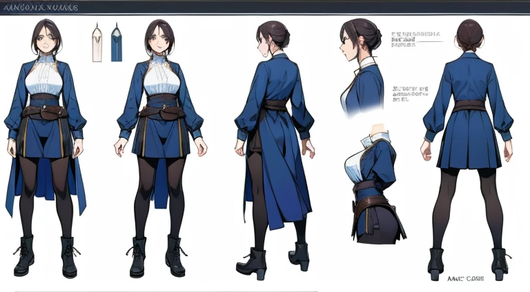 Female original character action reference sheet adoptable,