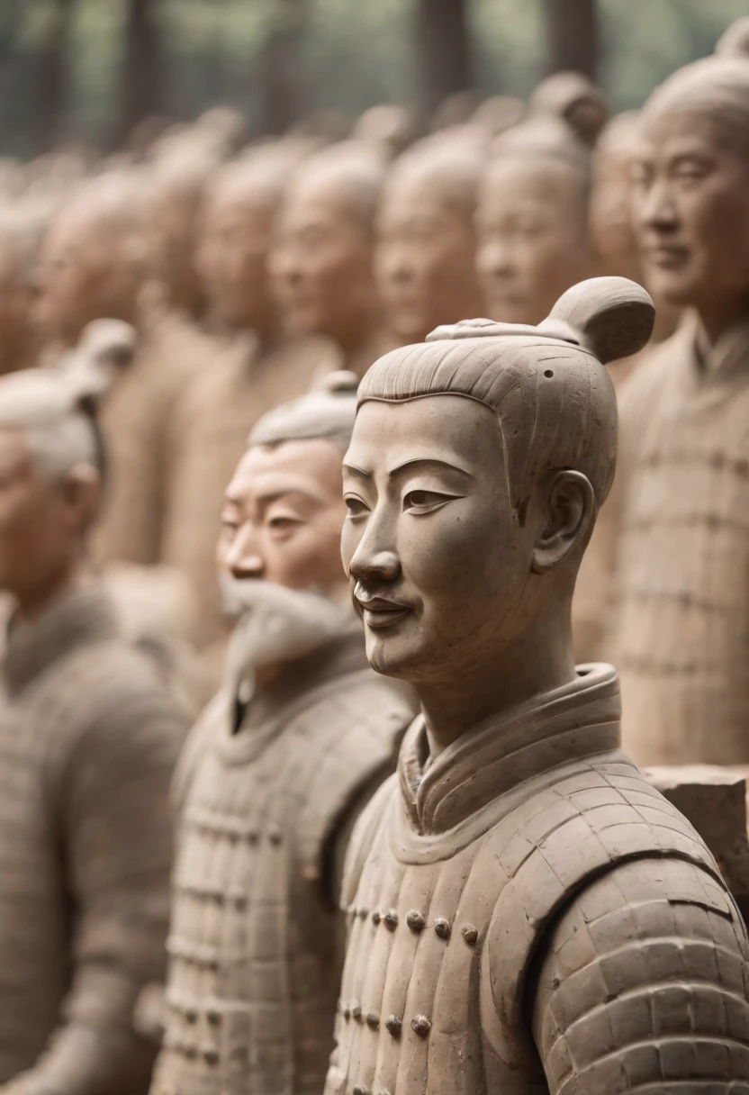 Terracotta Warriors Holding Cameras