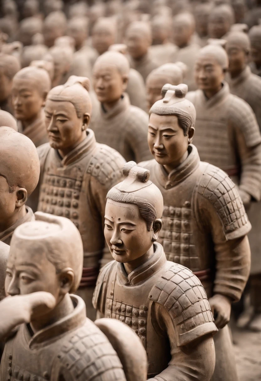 Terracotta Warriors Holding Cameras