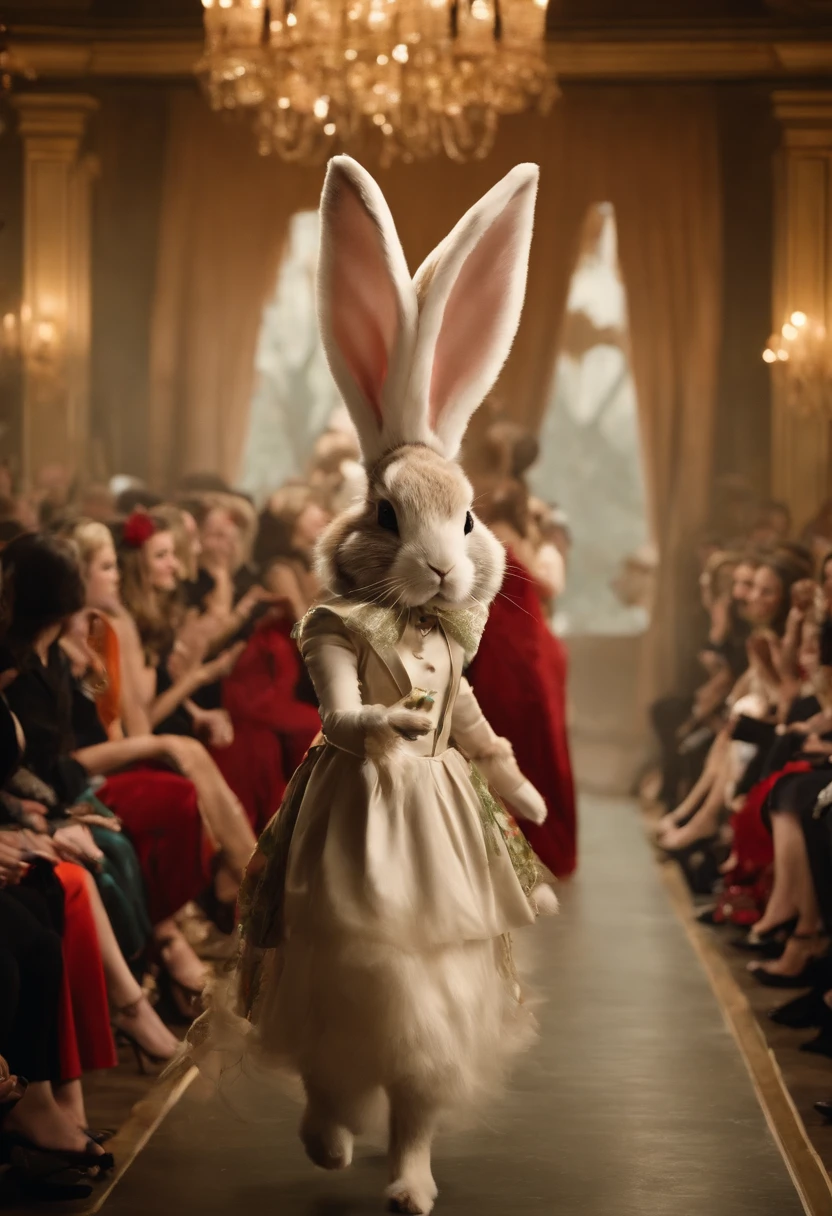 The image is of a unique rabbit-themed fashion show on a Wednesday afternoon.,original,I love rabbit.