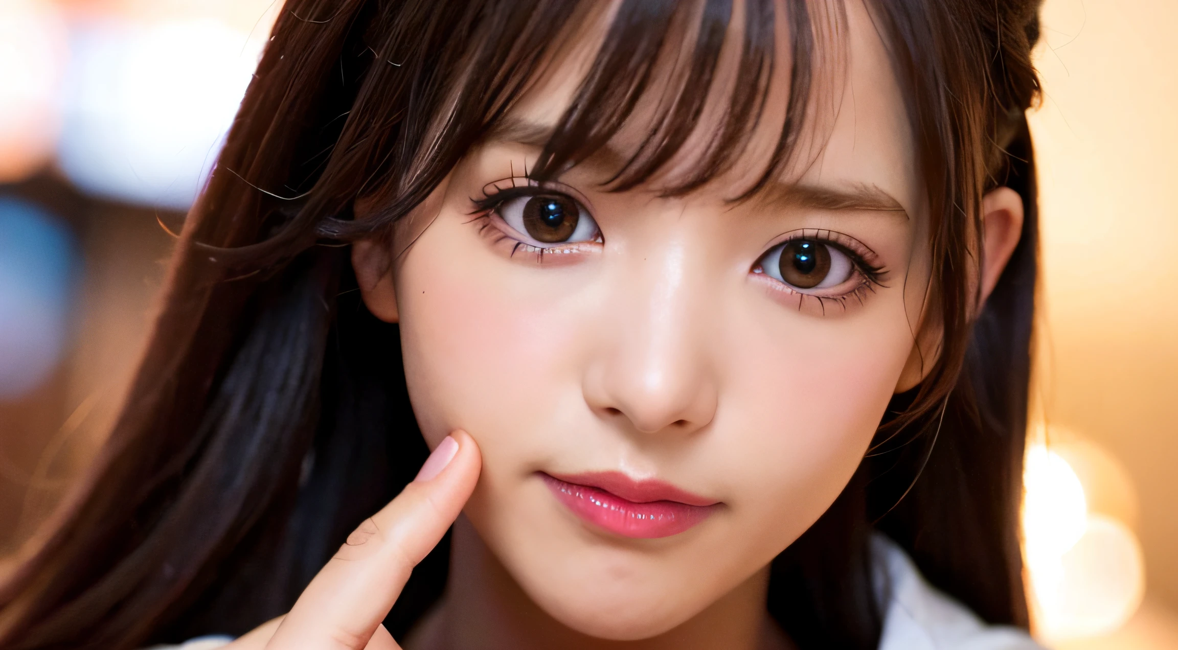 best quality, photorealistic, 8k, high res, 1girl, woman, (skindentation), (professional lighting), ((close buttoned office shirt)), (portrait:0.6), gorgeous, (long hair:1.7), (1girl eyes looking at viewer:1), ((looking at viewer:1.6)), (1girl looking at the camera), photorealistic, (bokeh), (portait:0.6), (dynamic pose:1.2), masterpiece, intricate, realistic, sharp focus, award-winning photograph,