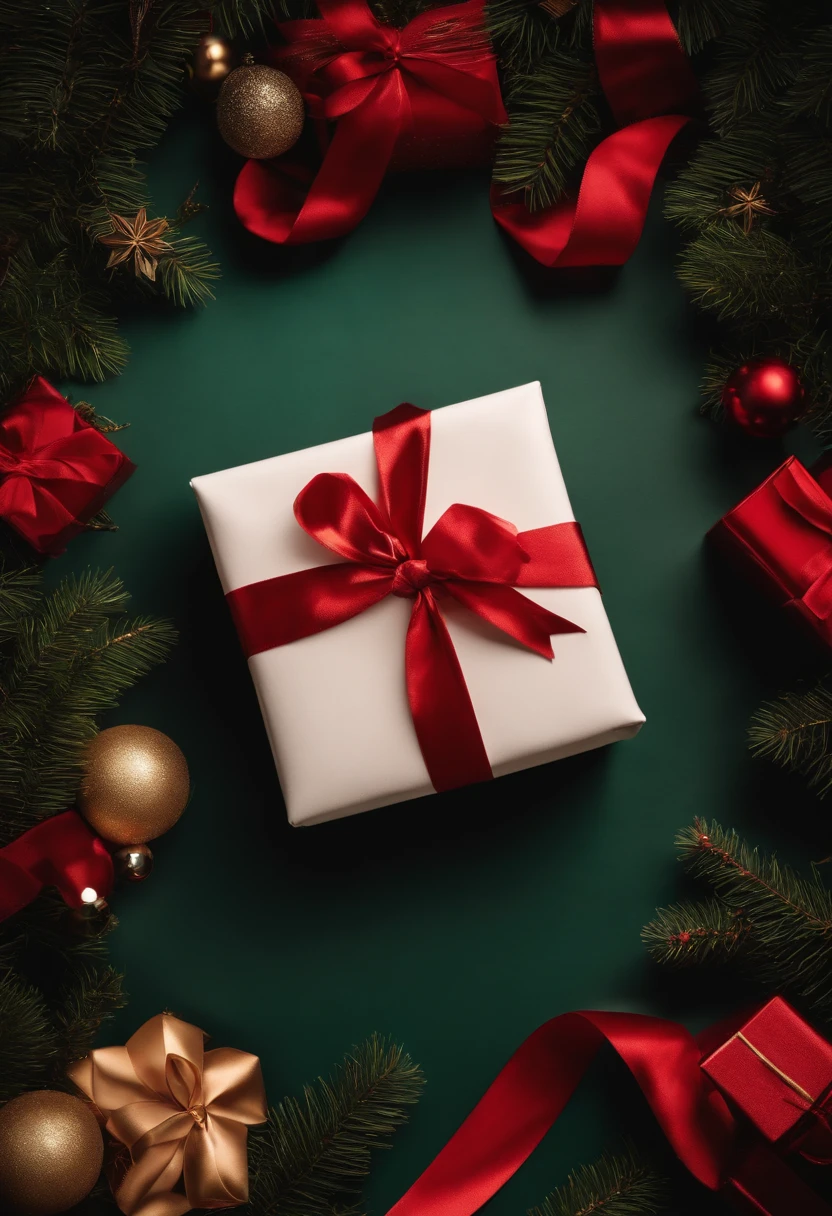 Capture a creative shot of a blank mockup Christmas gift being held by a person, showcasing the potential for personalization and customization