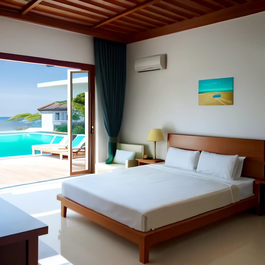 The seaside villa is full of warm sunshine and minimalist style design
