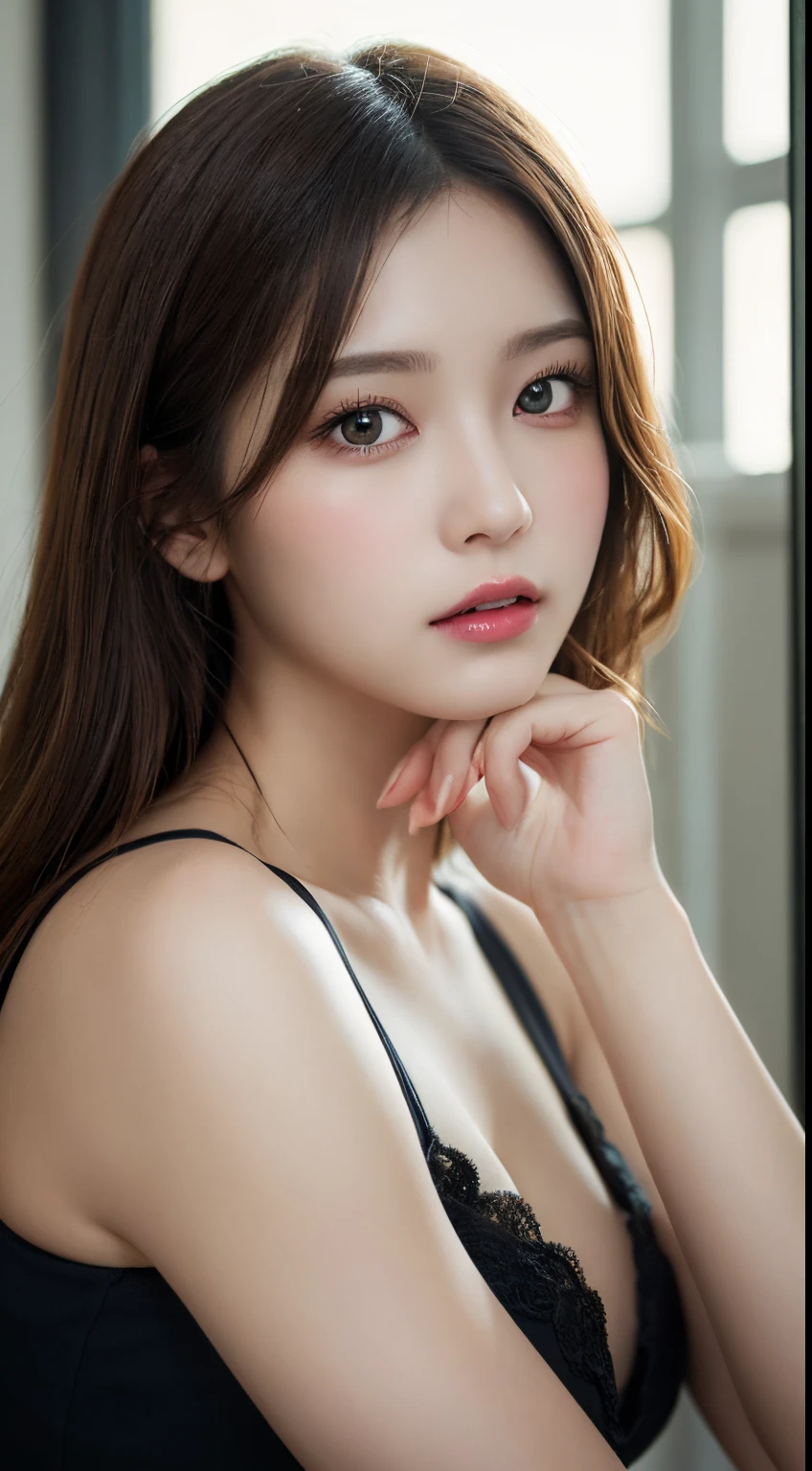 masutepiece, Best Quality, Illustration, Ultra-detailed, finely detail, hight resolution, 8K Wallpaper, Perfect dynamic composition, Beautiful detailed eyes ,Tight Dress、Sexy face,Perfect beautiful hands、beautiful realistic face,beauty legs,Authentic photo quality