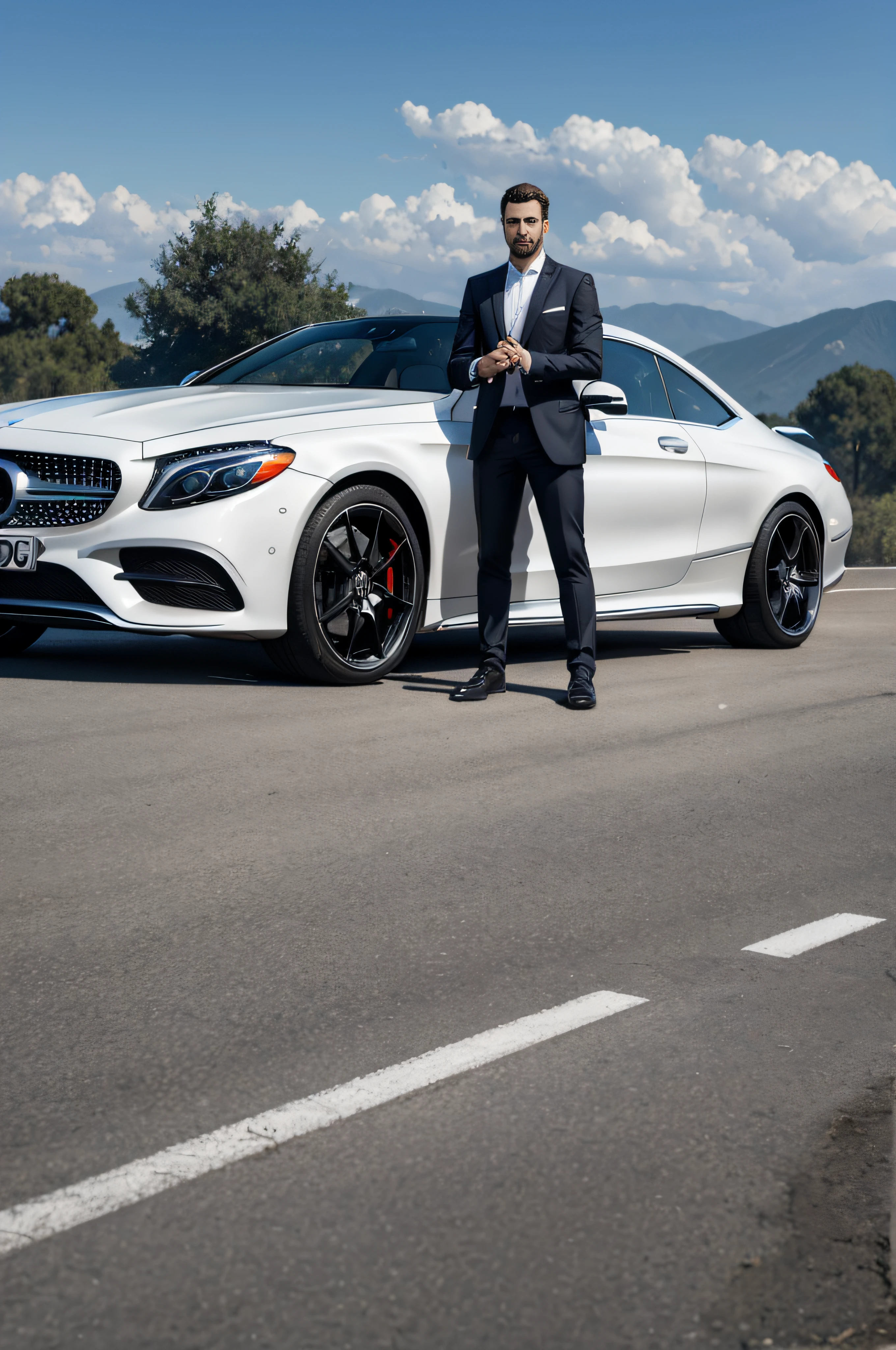 Closeup, Arafed man stands in front of a white Mercedes car, photo by Carlo Martini, Shutterstock, happening, pranckevicius, Sasha Schneider, When Vermehr, mariusz lewandowski, motivational, rectangle, Mercedes, alexander rostov, dmitry mazurkevich, profile image, Christoph Speidel