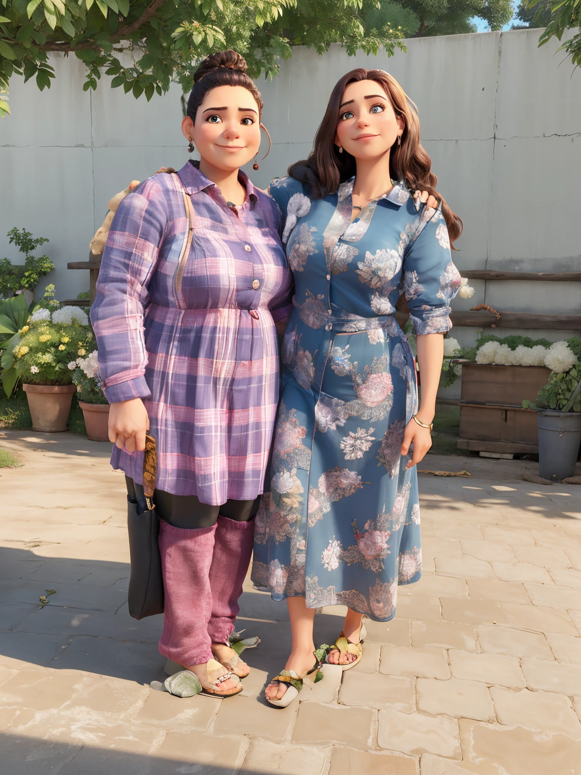 there are two women that are posing for a picture together, imagem de perfil, foto do perfil, Directed by: Nandor Soldier, 1614572159, Foto realista, coluna, Ayahausca, foto de perfil, Fotografia tirada em 2 0 2 0, imagem de qualidade muito baixa, Lorena Avarez, foto de perfil