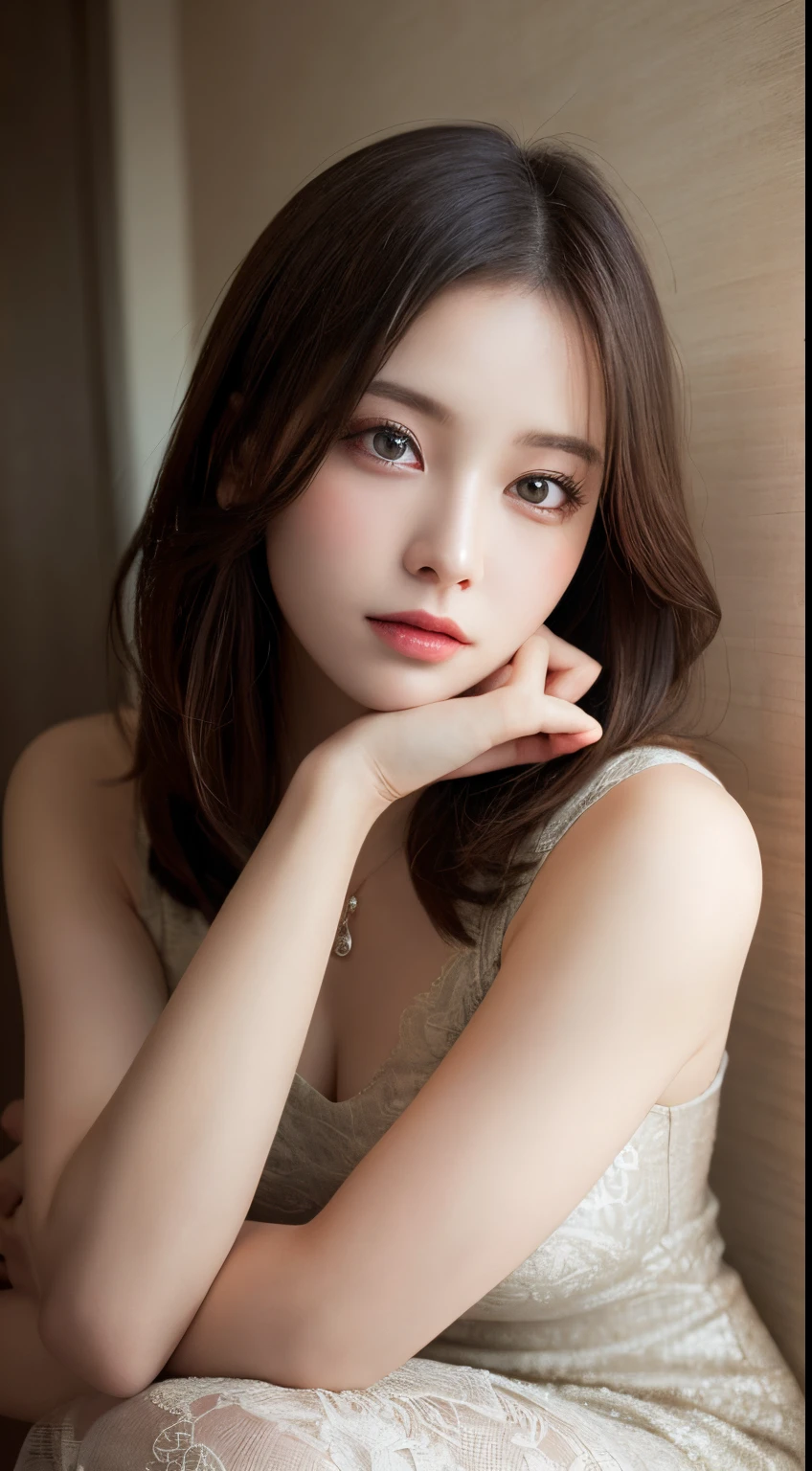 masutepiece, Best Quality, Illustration, Ultra-detailed, finely detail, hight resolution, 8K Wallpaper, Perfect dynamic composition, Beautiful detailed eyes ,Tight Dress、Sexy face，Perfect beautiful hands、beautiful realistic face,beauty legs，Authentic photo quality