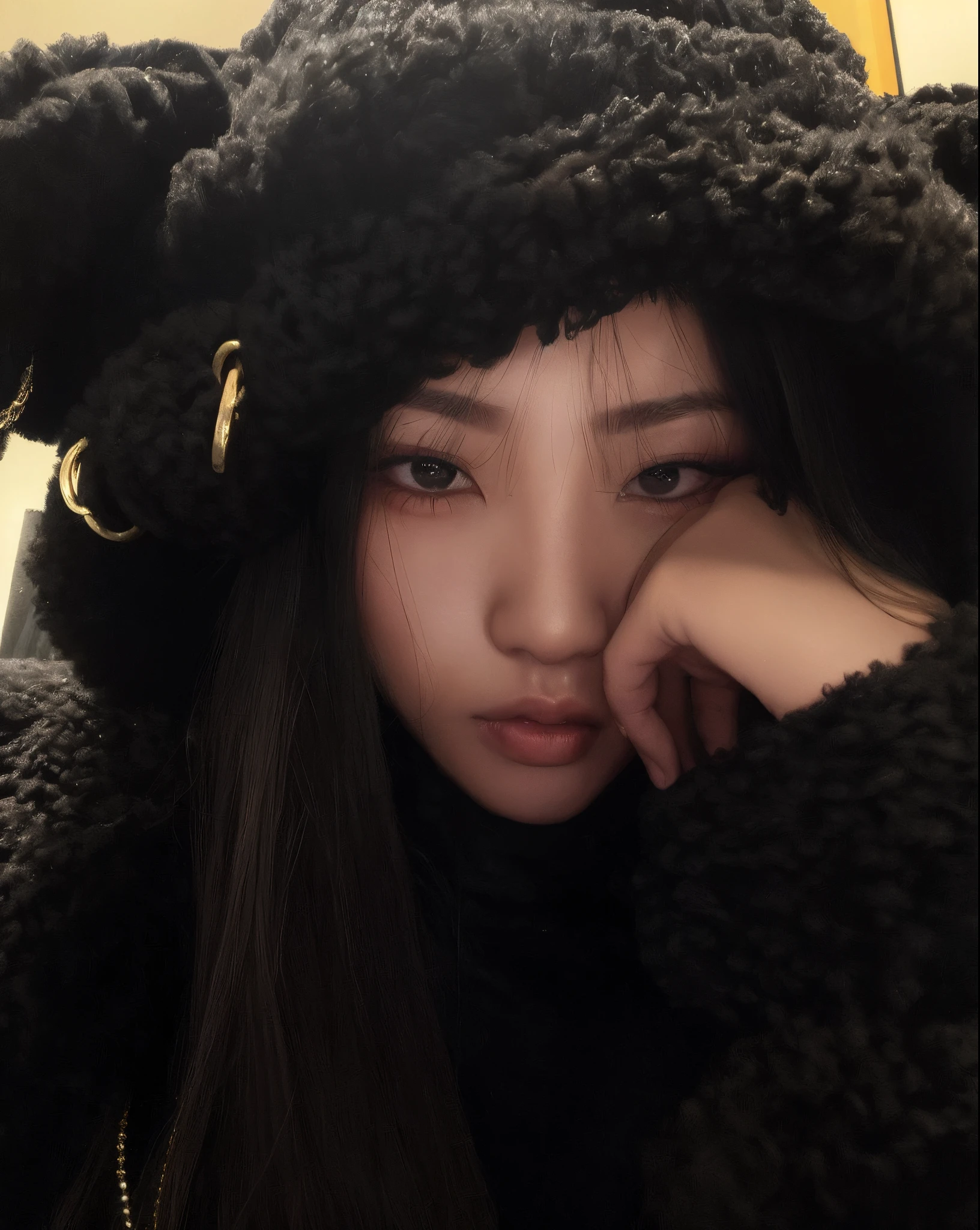 mulher arafa vestindo um casaco preto com capuz, jennie blackpink, Ulzzang, Retrato de Jossi de Blackpink, menina vestindo capuz, Bae Suzy, menina coreana, with a sad expression, frio humor escuro, frio, rosto sombrio, Jaeyeon Nam, menina de cabelo preto vestindo capuz, Jinyoung Canela, modelo de moda chorando, Asian girl, cruel korean goth girl