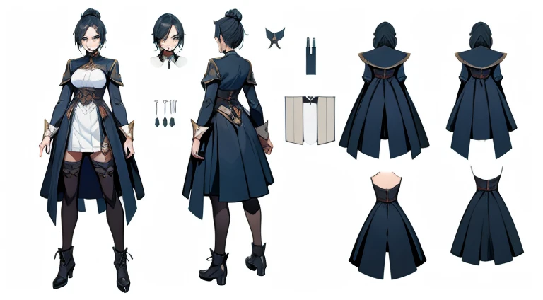 Female original character action reference sheet adoptable,