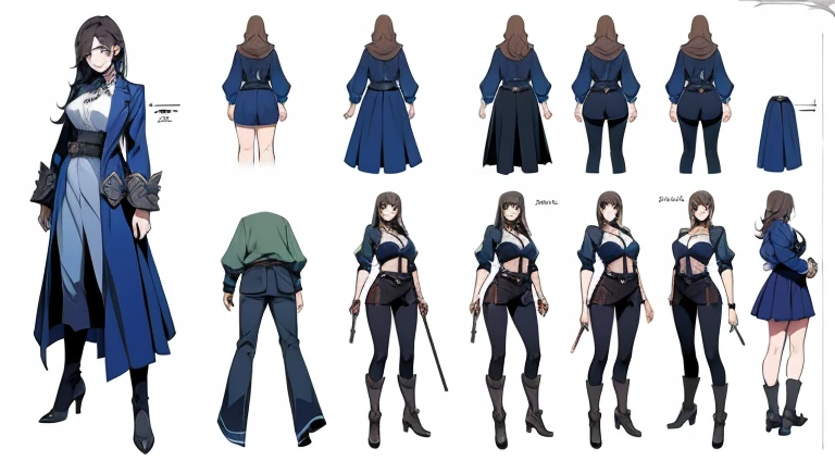 Female original character action reference sheet adoptable,