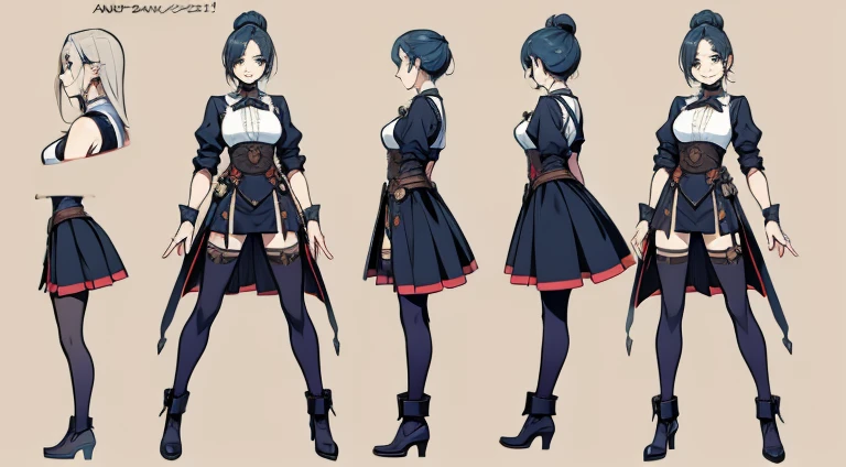 Female original character action reference sheet adoptable,