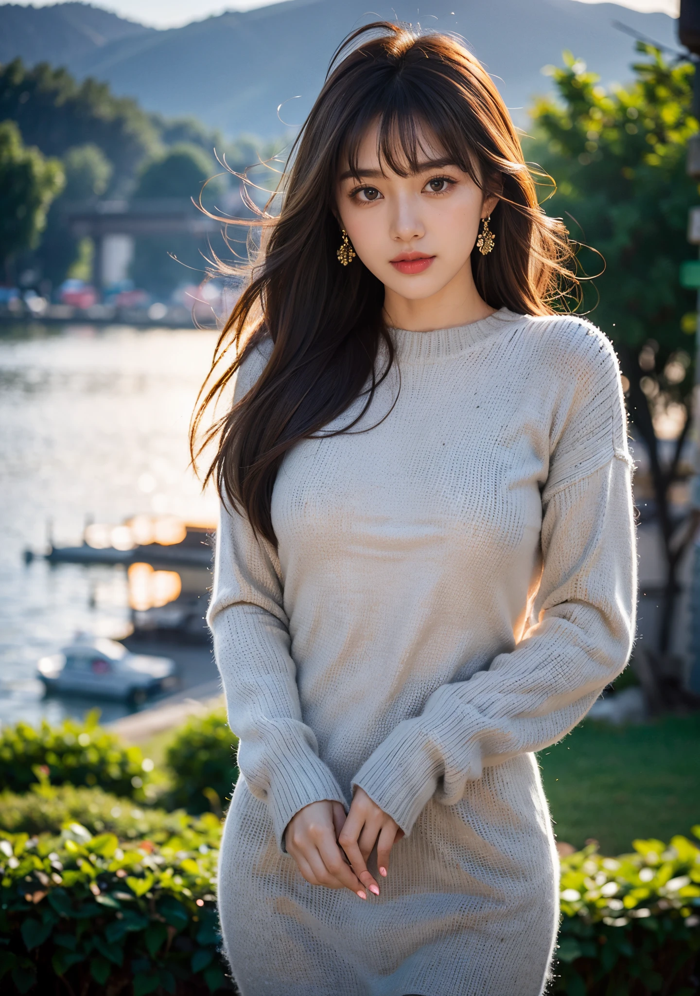 finely detail, hight resolution, hightquality、Perfect dynamic composition, Beautiful detailed eyes, Medium Hair, Beautiful woman, different hairstyles, big breasts, ((female scientist)), (PhD), ((knitted sweater)), (no bra), (light blue miniskirt), (lab, lab, graduate school), glass tube, flask, ((delicate photo)), (detailed RAW photo of girl), (essential pieces: 1.25), (highest quality: 1.6), (ultra high resolution: 1.5), (photorealistic: 1.75), 8K resolution, : 1.6), Canon EOS R5, 50mm, chaotic, ultra detailed, cinematic lighting, ((skirt up and down)), sexy light blue panties