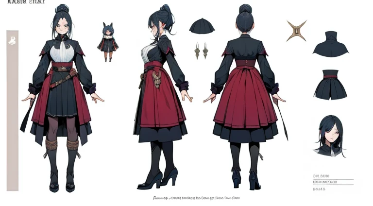 Female original character action reference sheet adoptable,