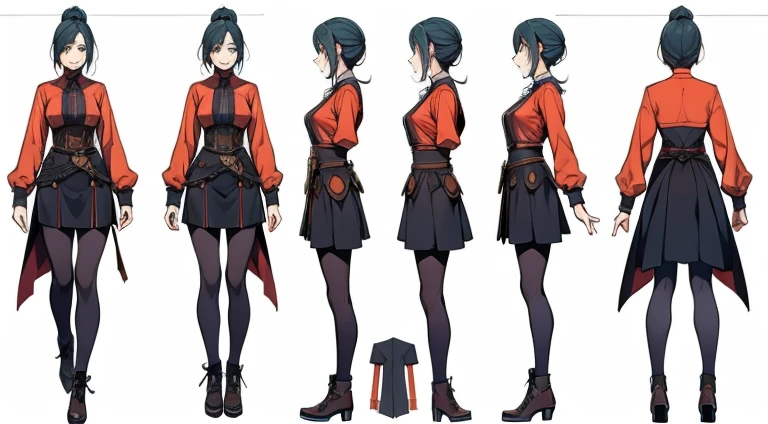 Female original character action reference sheet adoptable,