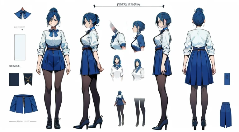 Female original character action reference sheet adoptable,