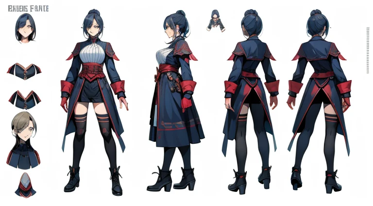 Female original character action reference sheet adoptable,