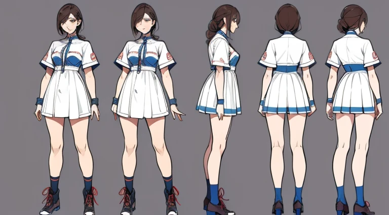 Female original character action reference sheet adoptable,