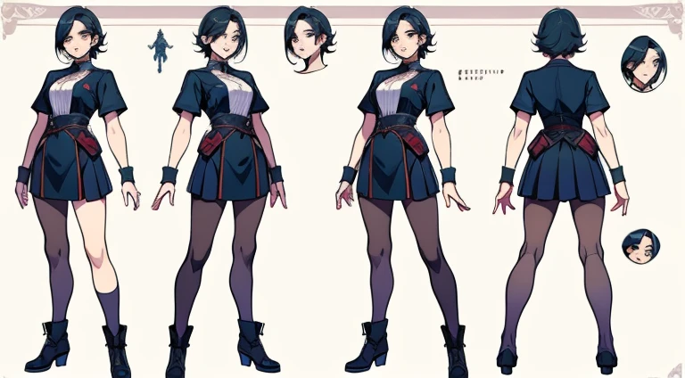 Female original character action reference sheet adoptable,