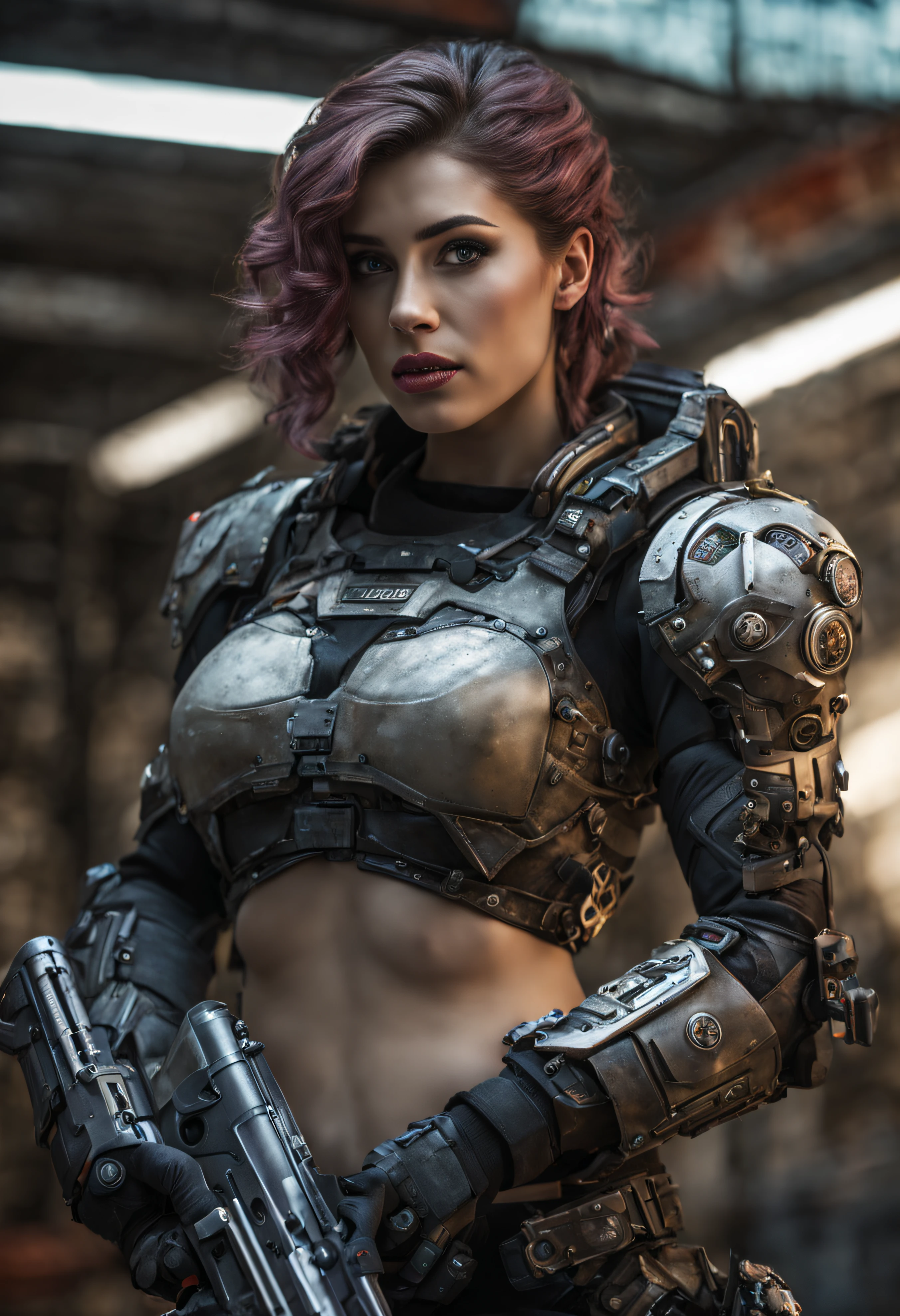 mujer alienigena extraterrestre, considerada como una de las razas mas bellas de la galaxia, con una cara, ojos y labios sensuales, vestida con uniforme sexy de gears of war con minifalda, ((se encuentra en centro de control de estacion espacial)). hiperrealista, imagen nitida, 8k. imagen cinematografica. (intrincados detalles de la maquina), (obra maestra de calidad superior