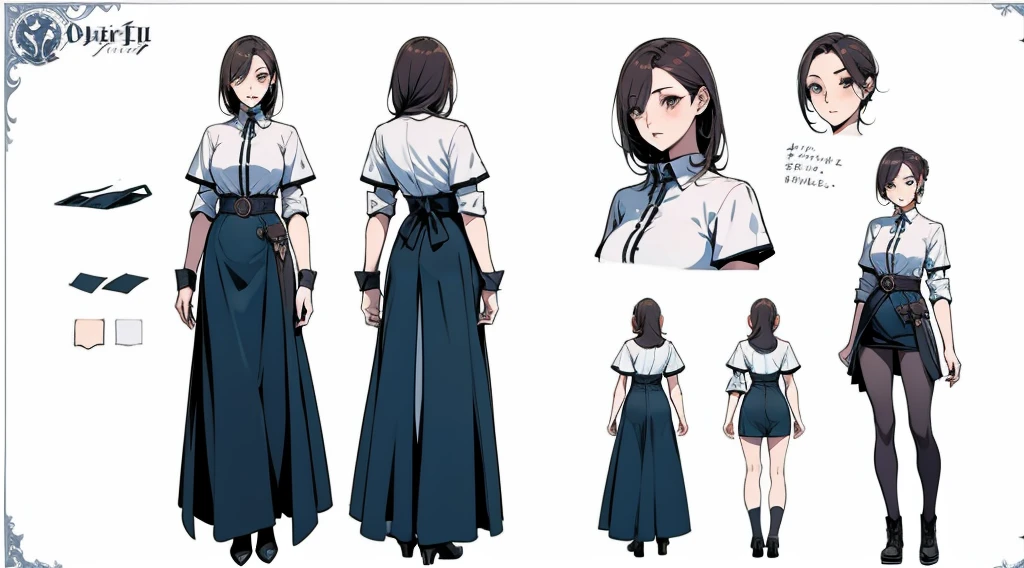 Female original character action reference sheet adoptable,