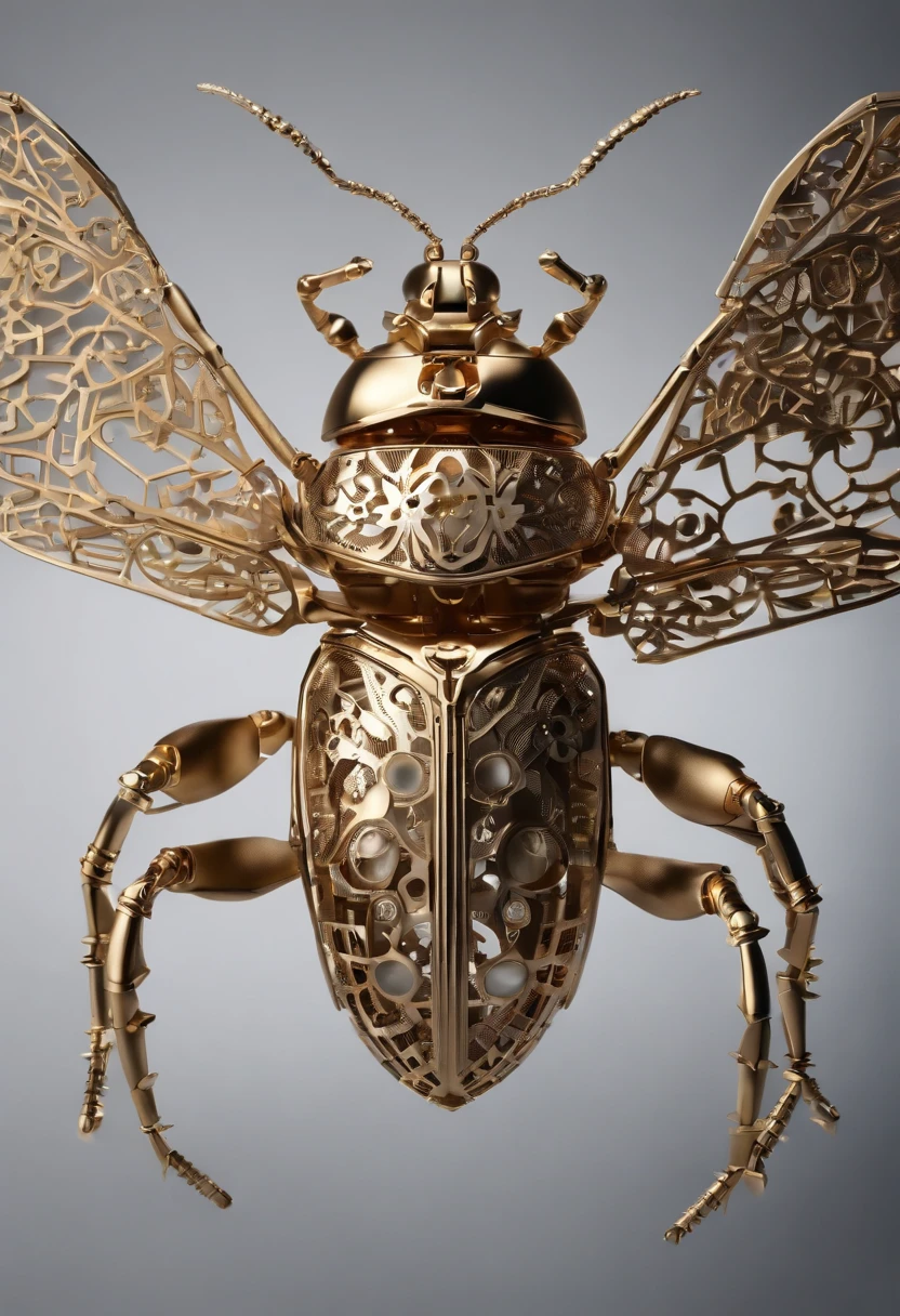 Visualize a mesmerizing and highly detailed mechanical bug, a masterpiece of intricate design. Zoom in on micro-details, capturing the precision of each gear, the delicacy of articulated limbs, and the complexity of its internal machinery.
Highlight the exquisite craftsmanship in the bug's metallic exoskeleton, showcasing intricate patterns and textures that add depth and visual interest. Emphasize the precision of its movements, whether it's the subtle flexing of joints or the intricate coordination of its mechanical wings.
Consider the lighting, allowing it to play a crucial role in accentuating the micro-details. Use shadows and highlights to bring out the depth and complexity of the mechanical bug's design, creating a visually captivating interplay of light and shadow.
Imagine the bug in a context – perhaps it's perched on a detailed surface, crawling through a futuristic environment, or posed in a lifelike manner. Integrate elements that complement the mechanical bug's intricate nature and enhance its overall visual appeal.
This detailed prompt aims to inspire the creation of a highly detailed and incredibly intricate mechanical bug, focusing on micro-details to bring out the complexity and craftsmanship of its design.