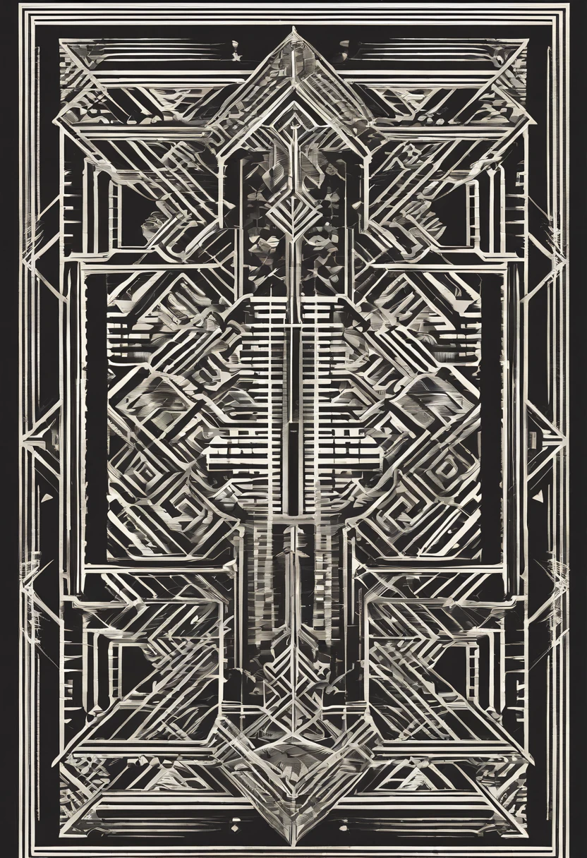Flat design art deco motif pattern