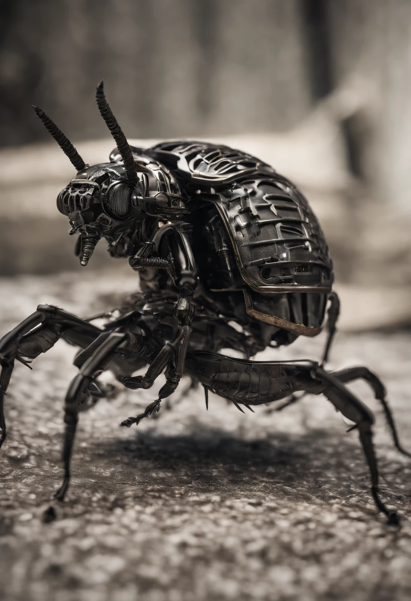 Imagine a chilling and highly detailed mechanical bug designed for a nefarious purpose – a murdering bug. Zoom in on micro-details, capturing the sinister intricacies of its design, from razor-sharp appendages to stealthy mechanisms meant for subterfuge.

Highlight the malevolence in the bug's metallic exoskeleton, incorporating dark and foreboding textures that convey a sense of danger. Emphasize the precision of its movements, showcasing how it maneuvers with deadly accuracy and efficiency.

Consider the lighting, using shadows to accentuate the ominous nature of the murdering bug. Use stark contrasts to create an eerie atmosphere, where every detail of its menacing design is highlighted in a way that adds to the overall sense of threat.

Place the bug in a context that amplifies its sinister purpose – perhaps it's lurking in the shadows of a dimly lit alley, poised to strike, or navigating a high-tech facility with a stealthy intent. Integrate elements that enhance the bug's murderous nature and create a visually unsettling scene.

This detailed prompt aims to inspire the creation of a highly detailed and menacing mechanical bug designed for nefarious deeds, focusing on micro-details to convey its lethal precision and chilling presence.