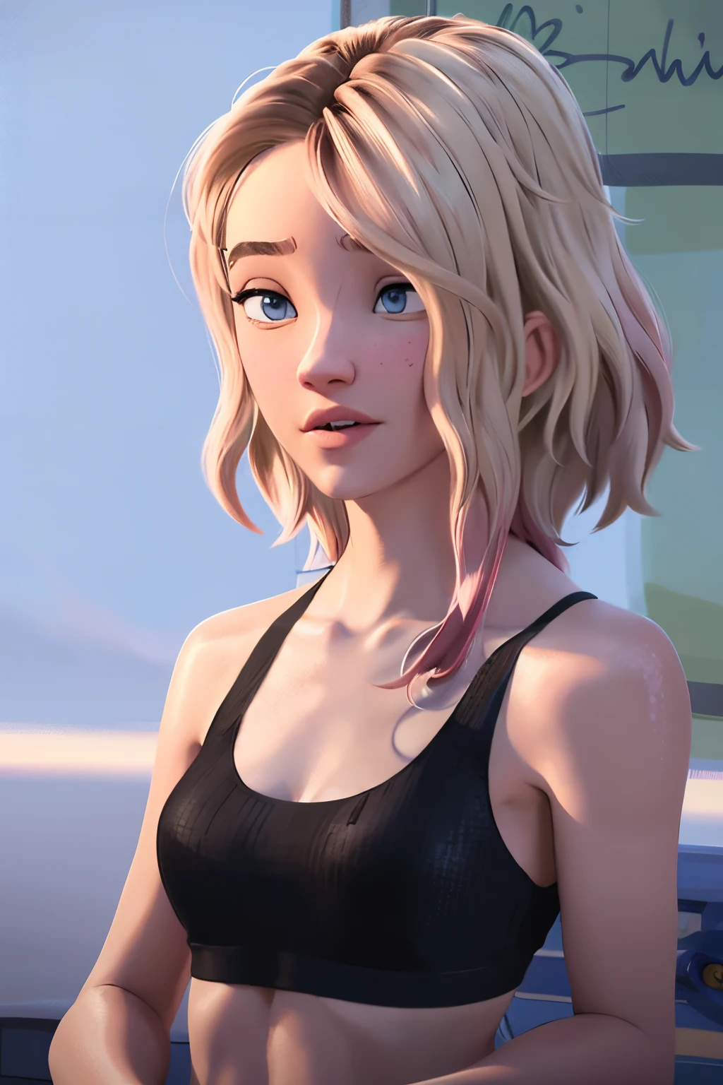 Realistic, realismo, fotorrealismoo, photo-realistic, alto contraste, (fotorrealista:1.4), (figura feminina perfeita), 8k high definition detailed realistic, (best quality, master part:1.2), photon maping, radiosidade, Physically-based rendering, best quality, altamente detalhado, 1girl, ao ar livre, Capuz, (((sports bra))), ((nude)), shy, small boobs, ((((messy hair)))), ((blushing))