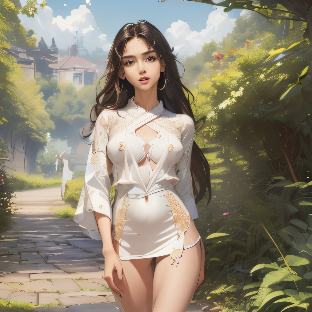 sfw, (Extremely detailed 8k wallpaper:2), (photo:2), (soigne Beautiful girl:2), (gives a lecture to friends:2), detailed (Face and eyes), (hyper realistic:1), (highly detailed:1), (epic realistic:1), rim light, (maximum details:1), cozy, (fullbody:1.3), (looking at viewer:2.0), (Woman's Attractive Qualities:2), (Attractive Woman:2), (Attractive:2), Smile, Intelligence, Empathy, Gracefulness, Sense of Style, Fitness, Grooming, Optimism, (Sensitivity:2), Sincerity, Romantic Gestures, Playfulness, Fashion Sense, (Sensuality:2), Charm, Modesty, Thoughtfulness, (Femininity:1), Flirtatiousness, Warmth, (Physical attractiveness:2), A beautiful smile, A love of life, strength and power, vulnerability, curiosity, wonder, love, (nature background:2), kawaii, waifu, Beautiful breasts, (attractive body:2), (Beautiful body:2), Beautiful pose, attractive pose, (Beautiful legs:1.0), (spread legs:1.0), (Beautiful clothes:1), (classic clothes:2), (elegant clothes:2), (European clothes:2), detailed clothes, (skirt:1), (blouse:1), (provocative pose)