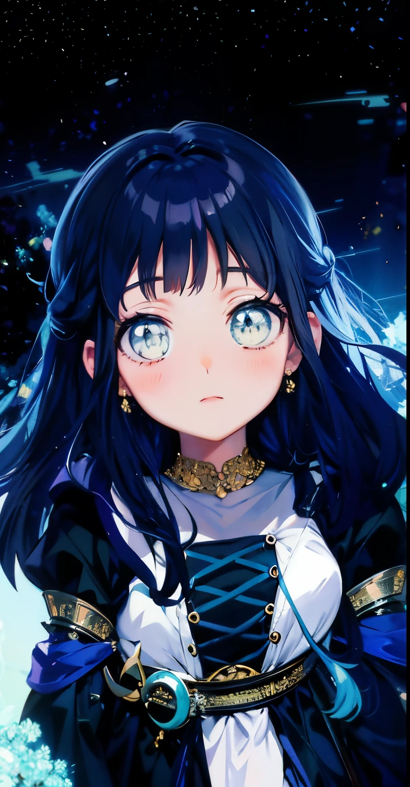 garota anime com longos cabelos pretos e olhos azuis usando um vestido branco, retrato detalhado da  do anime, retrato bonito do anime, kawaii retrato realista, menina bonita, cara de anime bonita, menina animeto, menina anime atraeetrato de uma garota de anime, retrato impressionante do rosto do anime, menina anime bonita, menime, menina anime jovlista, Estilo bonito, cara bonita do anime