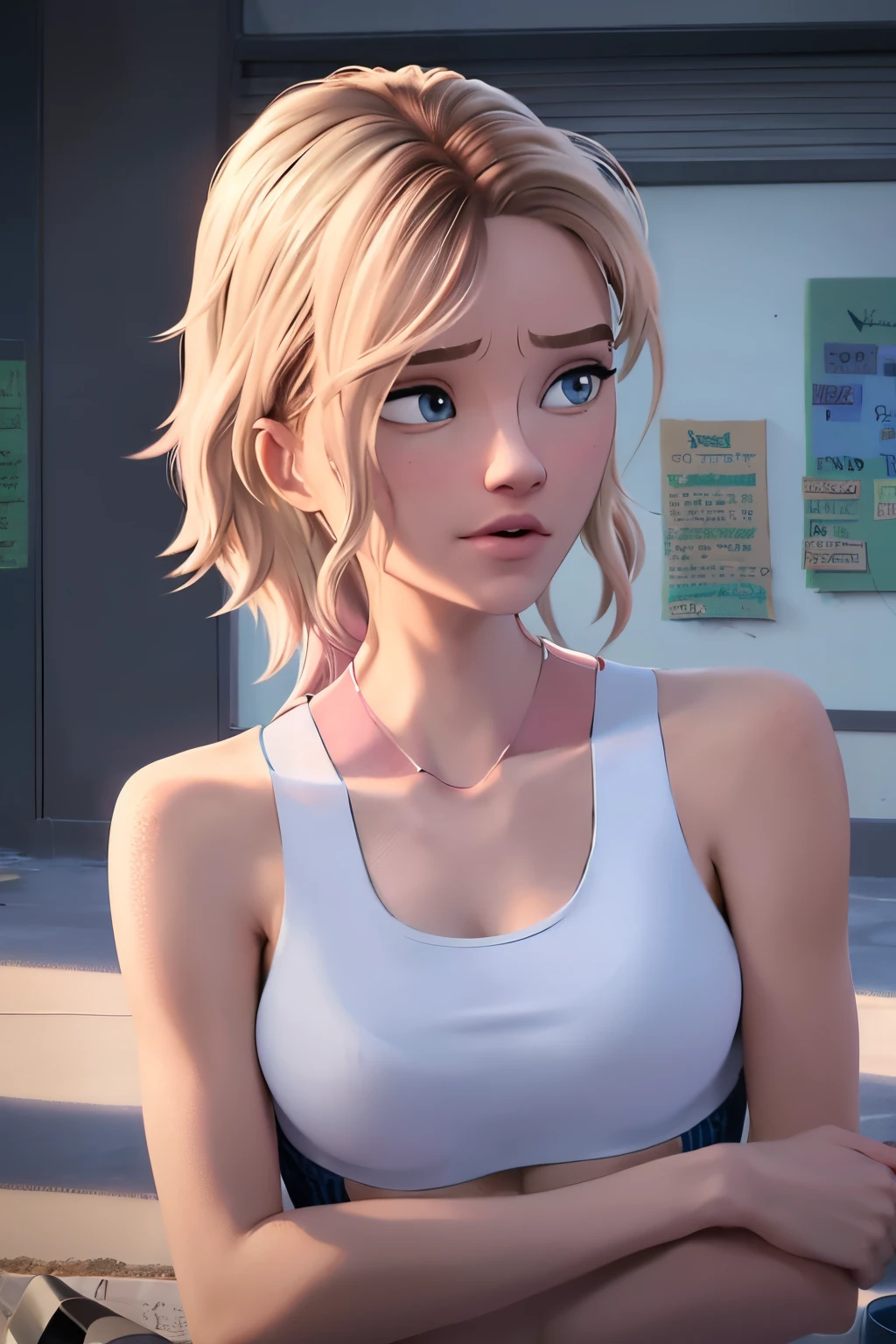 Realistic, realismo, fotorrealismoo, photo-realistic, alto contraste, (fotorrealista:1.4), (figura feminina perfeita), 8k high definition detailed realistic, (best quality, master part:1.2), photon maping, radiosidade, Physically-based rendering, best quality, altamente detalhado, 1girl, ao ar livre, Capuz, (((sports bra))), ((nude)), angry, small boobs, ((((messy hair)))), ((blushing))