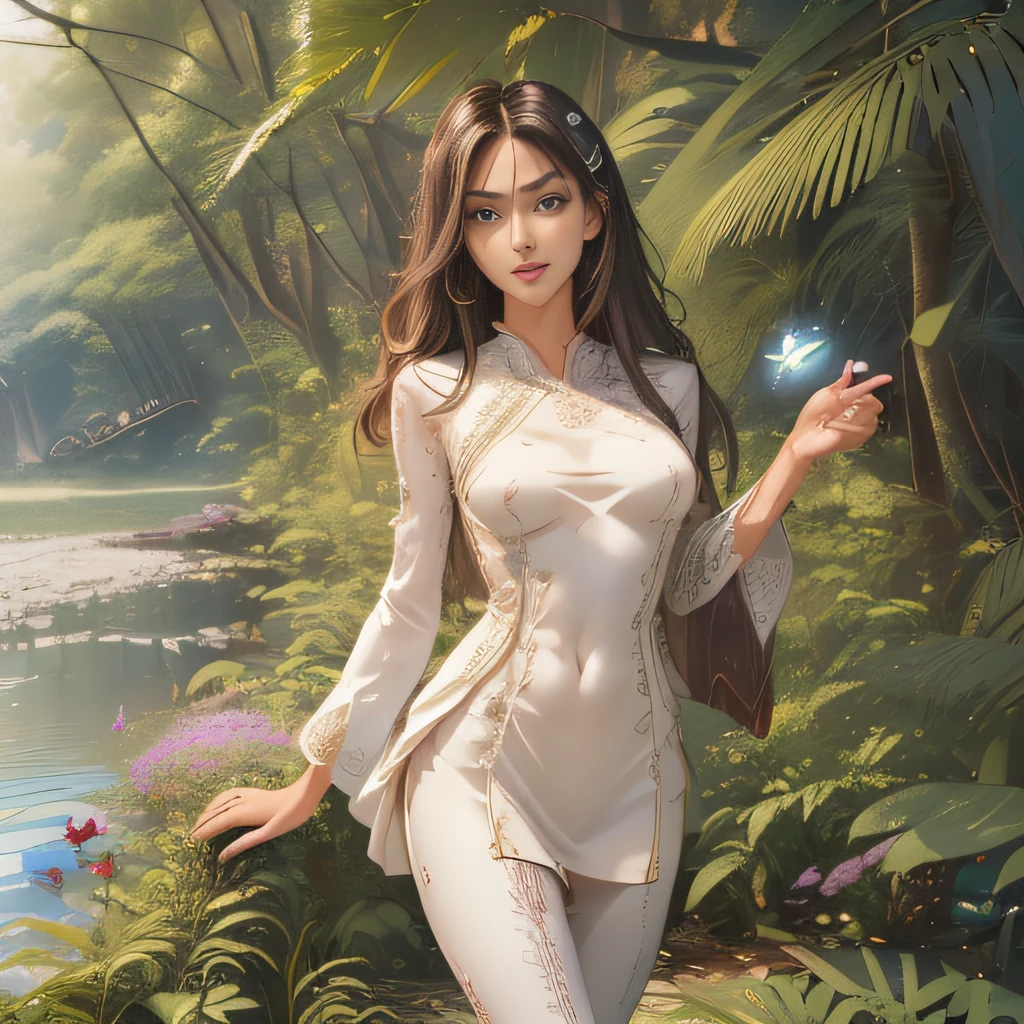 (Extremely detailed 8k wallpaper:2), (photo:2), (22 years old soigne Beautiful girl:2), (gives a lecture to friends:2), detailed (Face and eyes), (hyper realistic:1), (highly detailed:1), (epic realistic:1), rim light, (maximum details:1), cozy, (fullbody:1.3), (looking at viewer:2.0), (Woman's Attractive Qualities:2), (Attractive Woman:2), (Attractive:2), Smile, Intelligence, Empathy, Gracefulness, Sense of Style, Fitness, Grooming, Optimism, (Sensitivity:2), Sincerity, Romantic Gestures, Playfulness, Fashion Sense, (Sensuality:2), Charm, Modesty, Thoughtfulness, (Femininity:1), Flirtatiousness, Warmth, (Physical attractiveness:2), A beautiful smile, A love of life, strength and power, vulnerability, curiosity, wonder, love, (nature background:2), kawaii, waifu, Beautiful breasts, (attractive body:2), (Beautiful body:2), Beautiful pose, attractive pose, (Beautiful legs:1.0), (Beautiful clothes:1), (classic clothes:2), (elegant clothes:2), (European clothes:2), detailed clothes, (skirt:1), (blouse:1), (provocative pose)