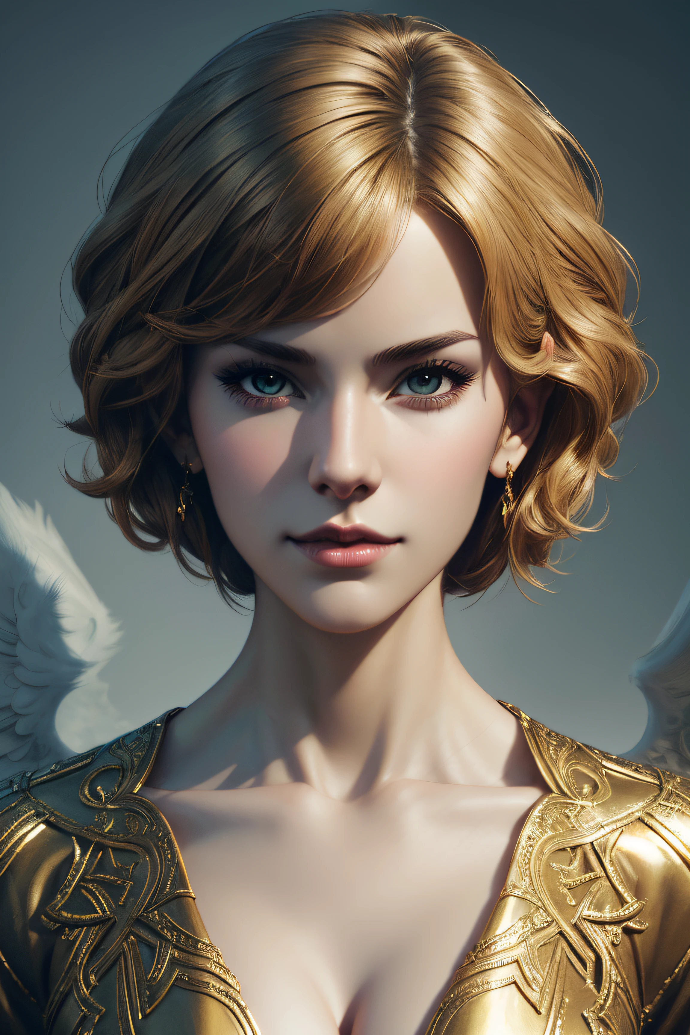 Aidra Fox, angel sexy clothes , character portrait, 4 9 9 0 s, short hair, intricate, elegant, highly detailed, digital painting, artstation, concept art, smooth, sharp focus, illustration, art by wlop, charlie bowater and alexandra fomina