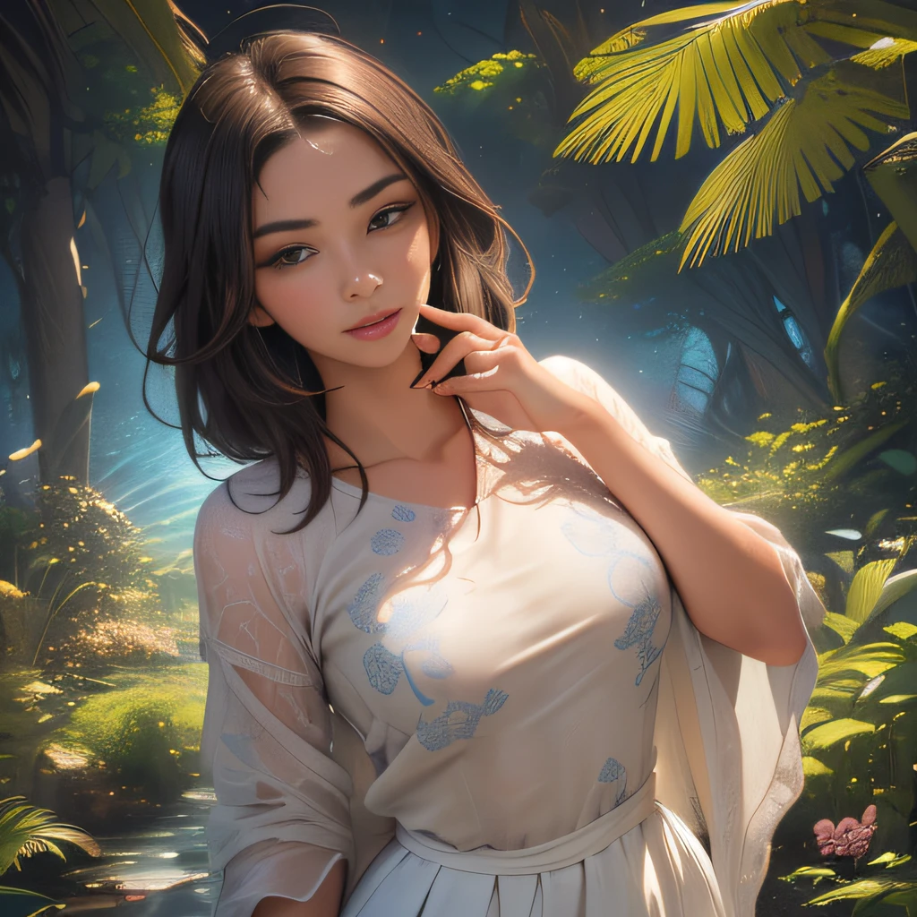 sfw, (Extremely detailed 8k wallpaper:2), (photo:2), (soigne Beautiful girl:2), (gives a lecture to friends:2), detailed (Face and eyes), (hyper realistic:1), (highly detailed:1), (epic realistic:1), rim light, (maximum details:1), cozy, (fullbody:1.3), (looking at viewer:2.0), (Woman's Attractive Qualities:2), (Attractive Woman:2), (Attractive:2), Smile, Intelligence, Empathy, Gracefulness, Sense of Style, Fitness, Grooming, Optimism, (Sensitivity:2), Sincerity, Romantic Gestures, Playfulness, Fashion Sense, (Sensuality:2), Charm, Modesty, Thoughtfulness, (Femininity:1), Flirtatiousness, Warmth, (Physical attractiveness:2), A beautiful smile, A love of life, strength and power, vulnerability, curiosity, wonder, love, (nature background:2), kawaii, waifu, Beautiful breasts, (attractive body:2), (Beautiful body:2), Beautiful pose, attractive pose, (Beautiful legs:1.0), (spread legs:1.0), (Beautiful clothes:1), (classic clothes:2), (elegant clothes:2), (European clothes:2), detailed clothes, (skirt:1), (blouse:1), (provocative pose)